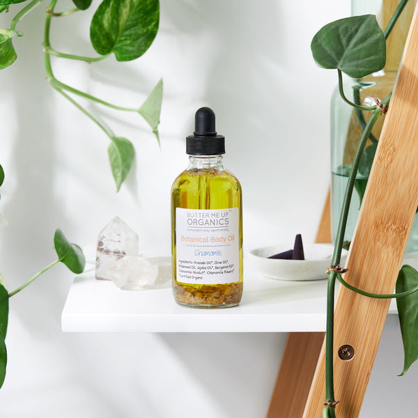 Organic Botanical Body Oil – Nourishing Grapeseed, Avocado & Jojoba Moisturizing Body Oil for Soft Glowing Skin