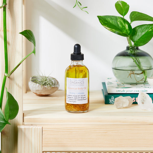 Organic Botanical Body Oil – Nourishing Grapeseed, Avocado & Jojoba Moisturizing Body Oil for Soft Glowing Skin