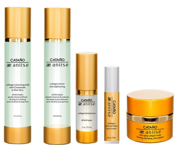 Collagen Anti-Aging Skincare Set by Adriana Cataño – 5-Step Travel Facial Care System