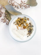 Peace Intention Candle – Lavender Chamomile Soy Candle with Quartz Crystal, Calming Meditation & Anxiety Relief Candle (4oz)