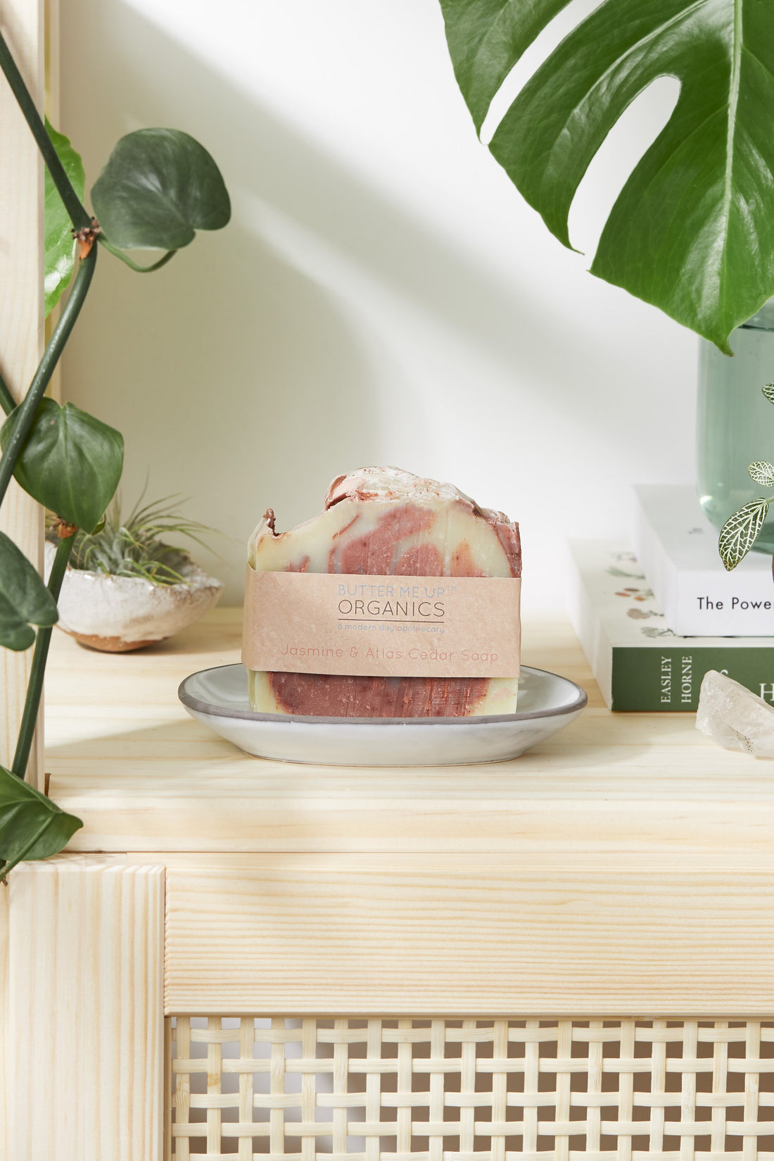 Jasmine, Atlas Cedar & Pine Organic Soap Bar – Natural Rose Clay Handmade Vegan Soap | Aromatherapy Essential Oil Skincare Bar