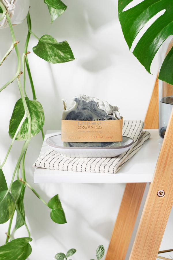 Organic Lemongrass Mint Activated Charcoal Soap – French Green Clay Detox Bar for Deep Cleansing, Hydrated & Refreshed Skin