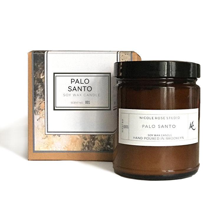 Palo Santo Candle – Hand-Poured Soy Wax Candle with Real Palo Santo, Natural Wood & Citrus Scent for Cleansing, Meditation & Relaxation