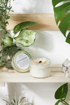 Space Clearing Intention Candle – Soy Wax with Palo Santo, Quartz Crystal & Essential Oils for Energy Cleansing
