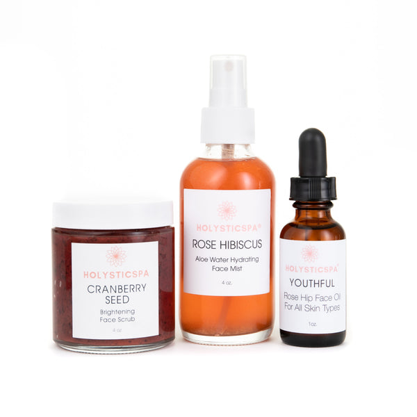 Brightening Skincare Bundle – Face Scrub, Facial Oil & Hydrating Face Mist for Glowing Skin