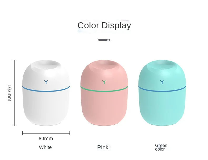 Portable USB Ultrasonic Humidifier & Essential Oil Diffuser with LED Night Light – Mini Aromatherapy Air Mister