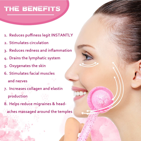 Facial Ice Globe Cooling Massage Set – Skin Soothing & Depuffing Cryo Face Roller Tool