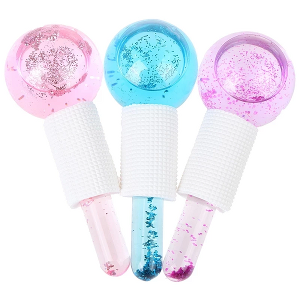 Facial Ice Globe Cooling Massage Set – Skin Soothing & Depuffing Cryo Face Roller Tool