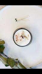 Space Clearing Intention Candle – Soy Wax with Palo Santo, Quartz Crystal & Essential Oils for Energy Cleansing