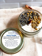 Peace Intention Candle – Lavender Chamomile Soy Candle with Quartz Crystal, Calming Meditation & Anxiety Relief Candle (4oz)