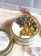 Peace Intention Candle – Lavender Chamomile Soy Candle with Quartz Crystal, Calming Meditation & Anxiety Relief Candle (4oz)