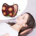 Portable 4-Head Shiatsu Massage Pillow with Heat – Deep Tissue Neck & Back Massager