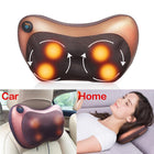 Portable 4-Head Shiatsu Massage Pillow with Heat – Deep Tissue Neck & Back Massager