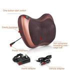 Portable 4-Head Shiatsu Massage Pillow with Heat – Deep Tissue Neck & Back Massager
