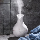 USB Ultrasonic Aroma Diffuser & Cool Mist Humidifier – 130ml Wood Grain Essential Oil Diffuser with LED Light for Home, Office & Sleep