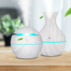 USB Ultrasonic Aroma Diffuser & Cool Mist Humidifier – 130ml Wood Grain Essential Oil Diffuser with LED Light for Home, Office & Sleep