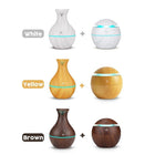 USB Ultrasonic Aroma Diffuser & Cool Mist Humidifier – 130ml Wood Grain Essential Oil Diffuser with LED Light for Home, Office & Sleep