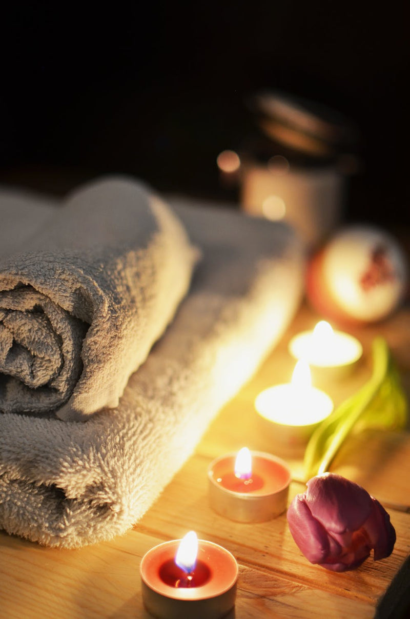 Relaxing bath soak with warm water